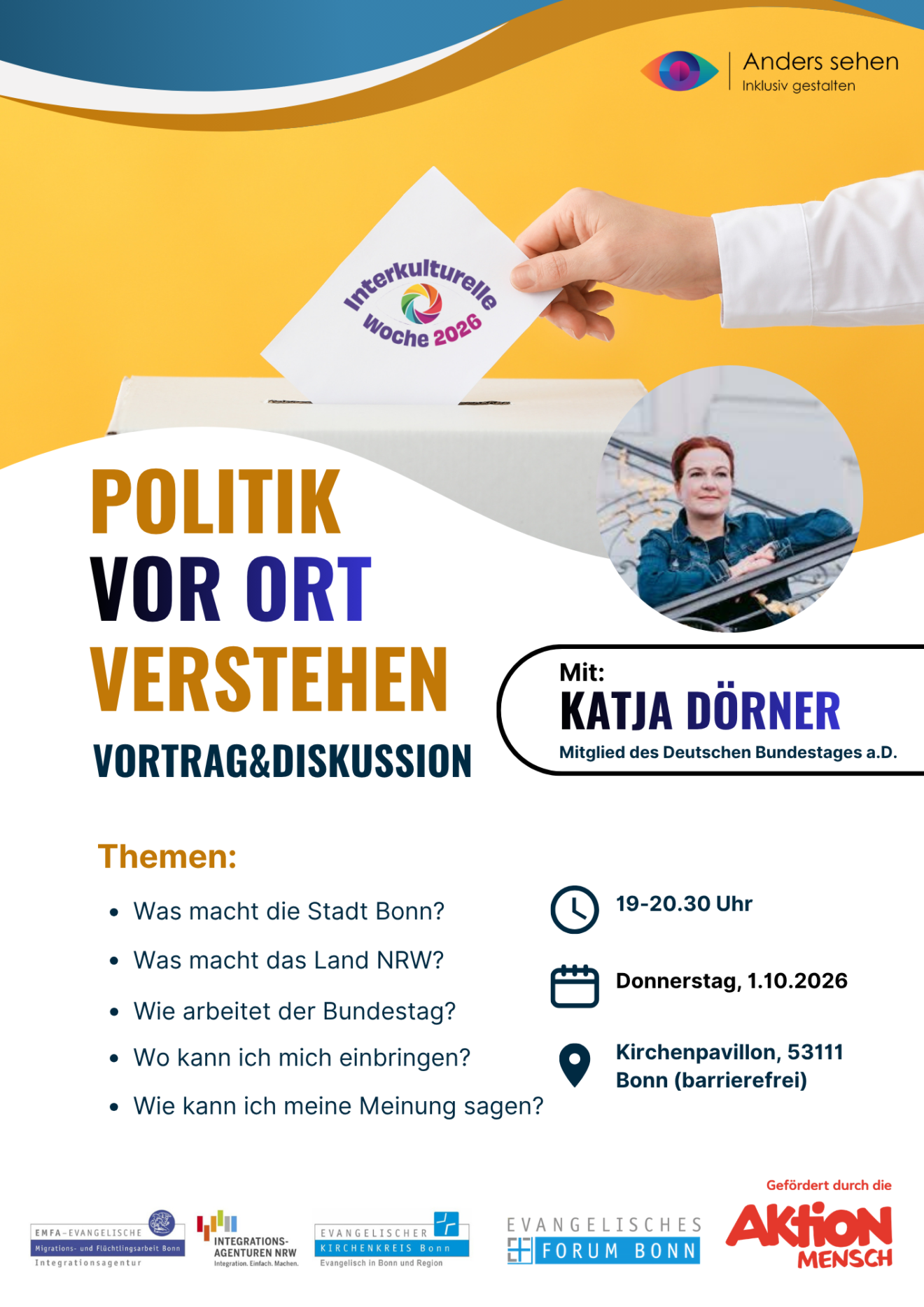 Politik vor Ort verstehen • Vortrag & Diskussion mit Katja Dörner